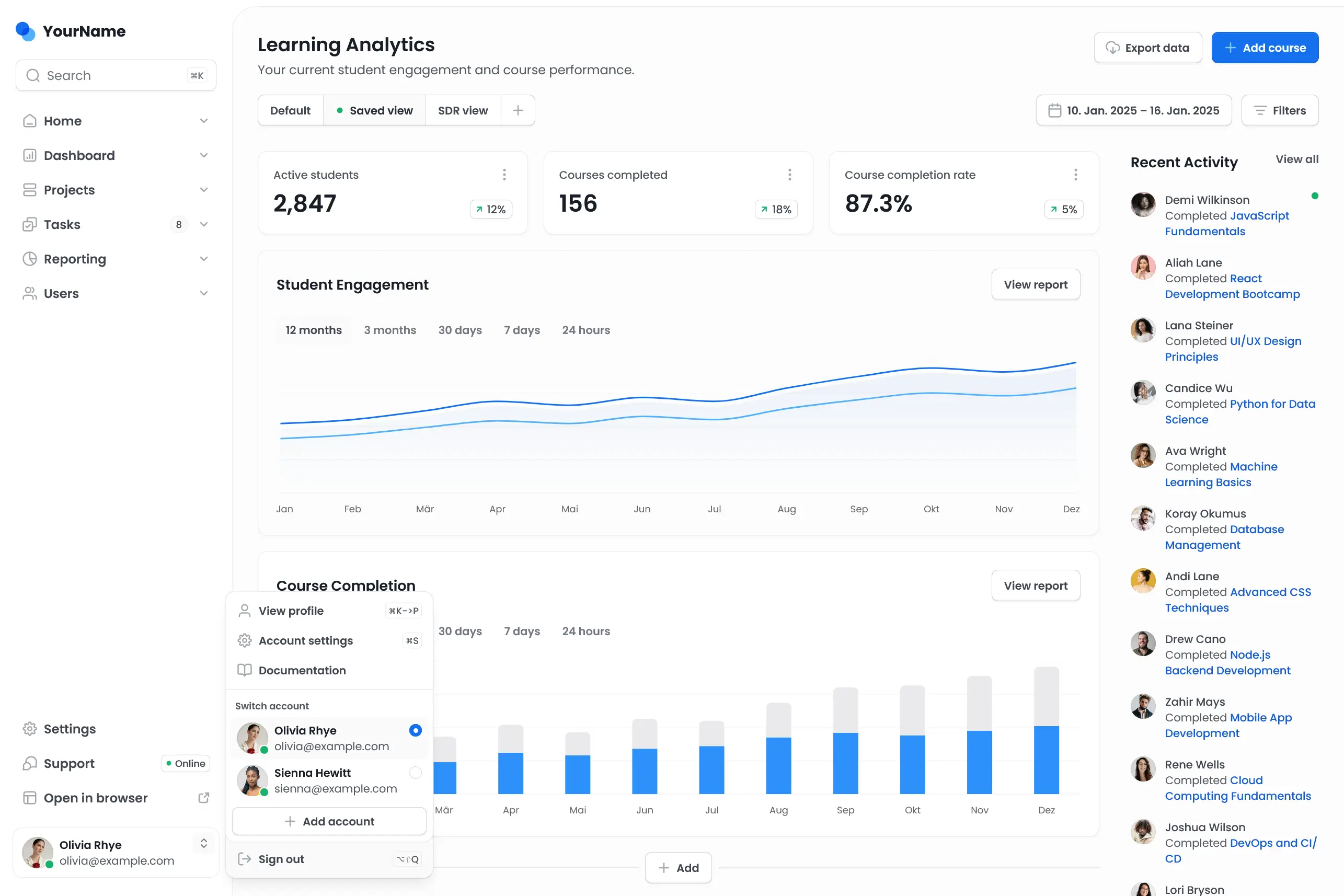 WKCodeWorks Portfolio Dashboard