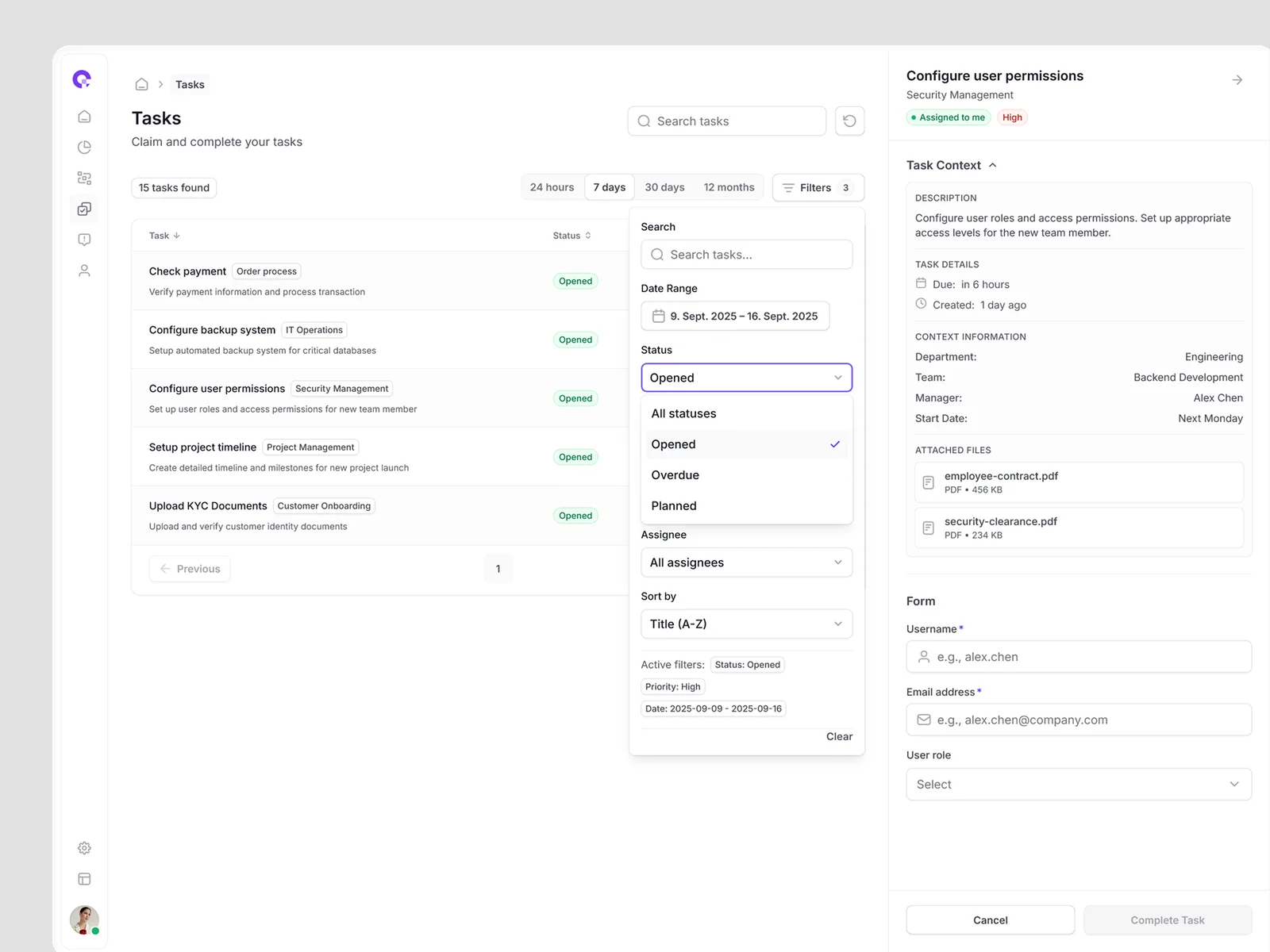 CAMUNDA Task Forms with Context Panel - Process Task Interface
