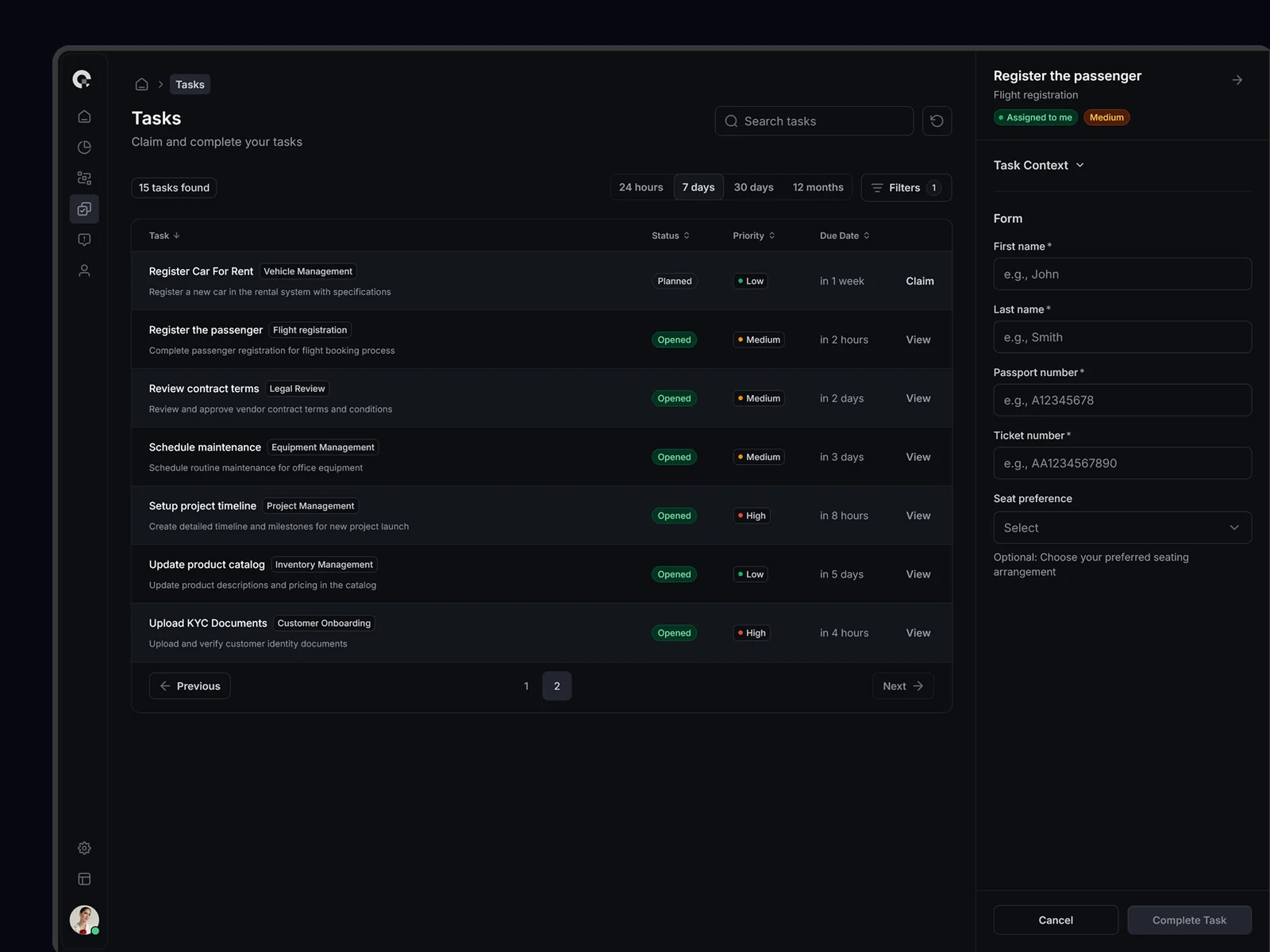 CAMUNDA Dynamic Task Forms - Business Process Task Management