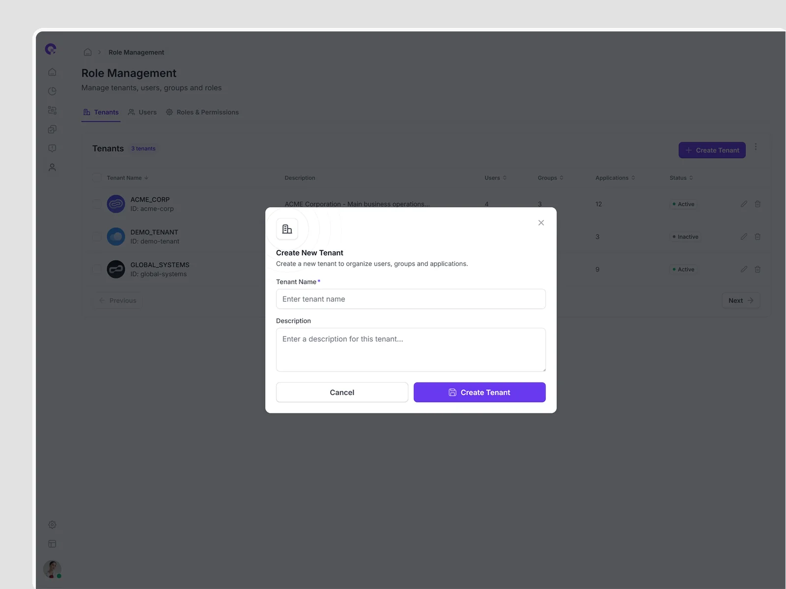 CAMUNDA Tenant Creation Wizard - Multi-Tenant Setup Interface