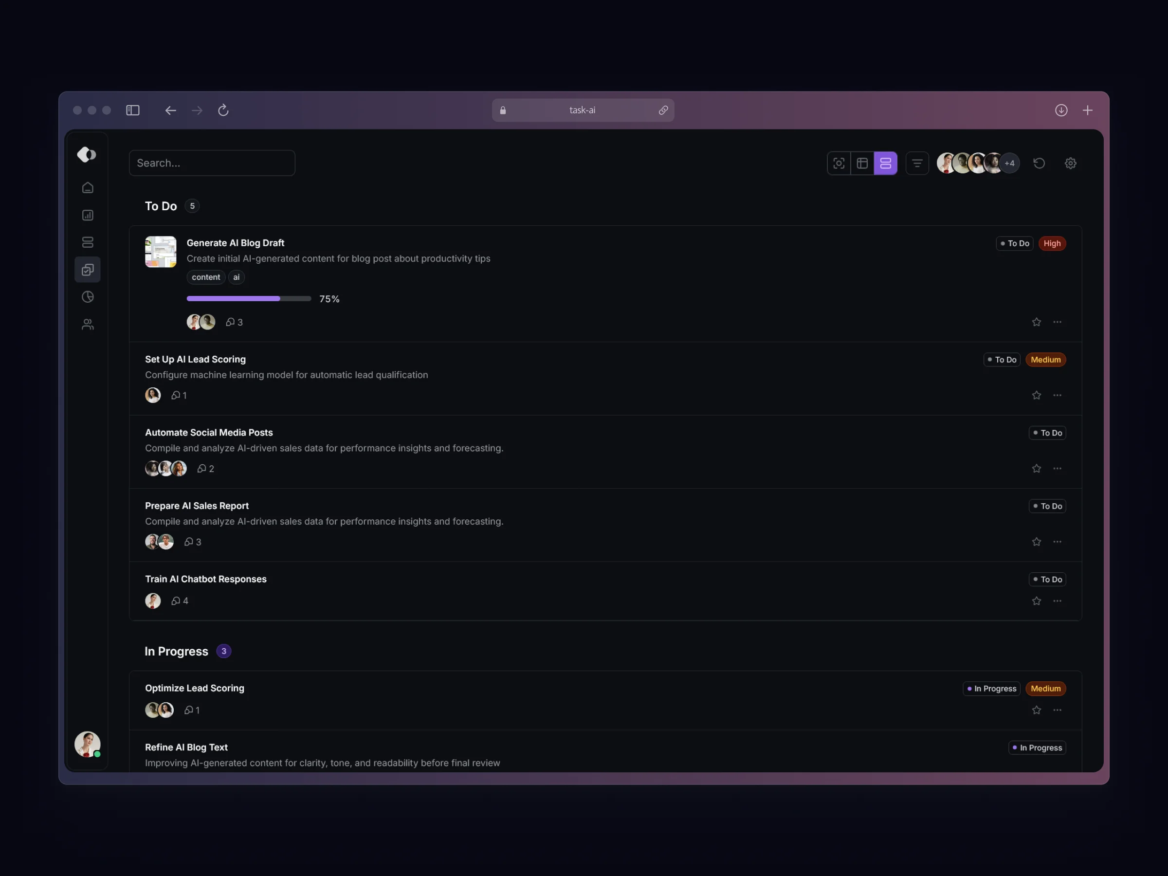 Task AI List View